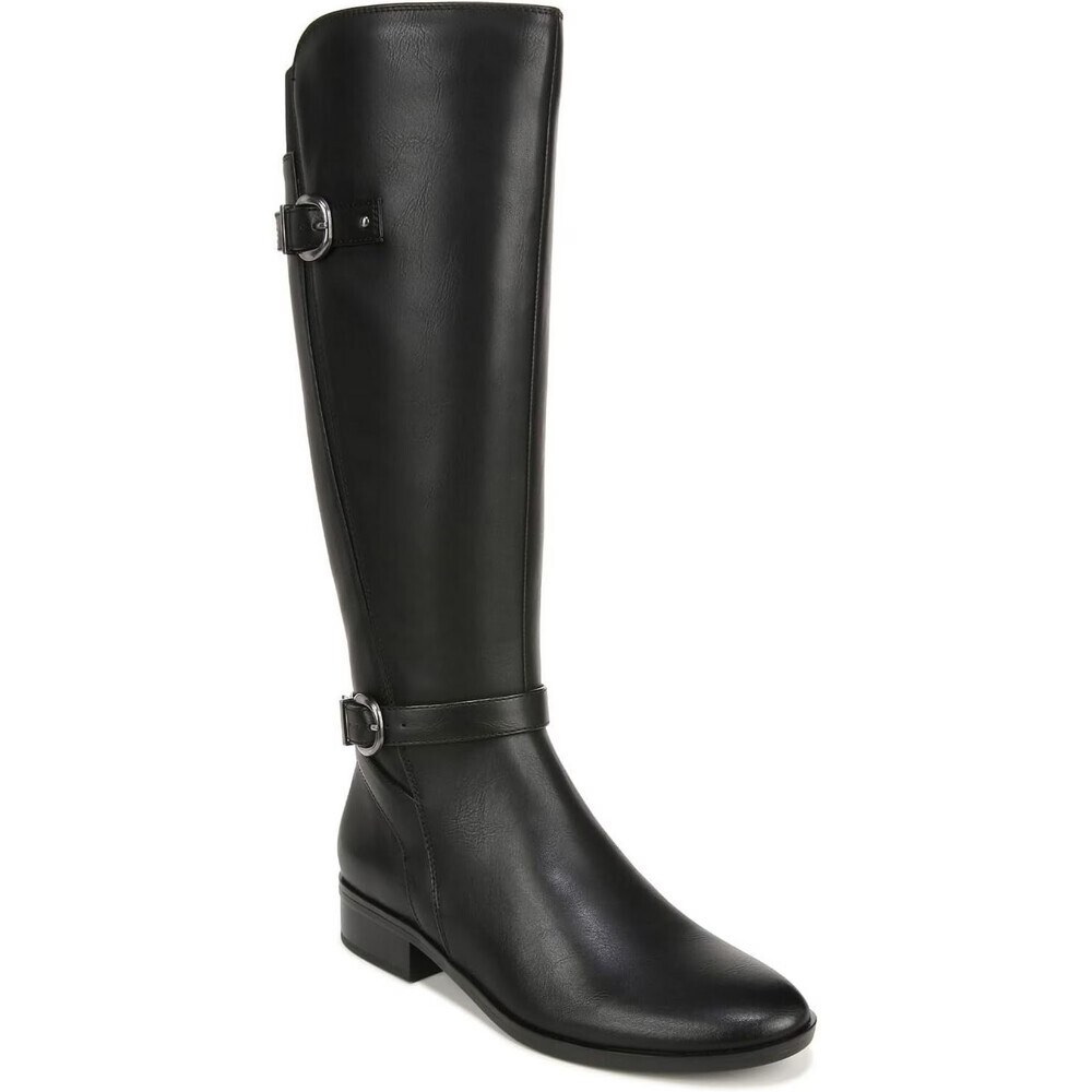Naturalizer Sahara Bootie Womens 7 Black Side Zip Wide Calf Tall Boots LION518